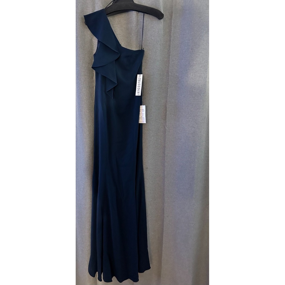 NWT | JAYGODFREY x Revolve Osgood One Shoulder Navy Blue Maxi Dress Sz 0  $474 - Picture 6 of 8